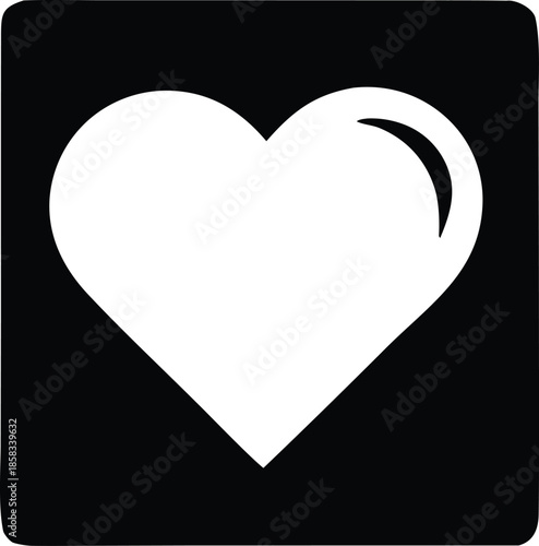 White heart icon with winking emoji Vector