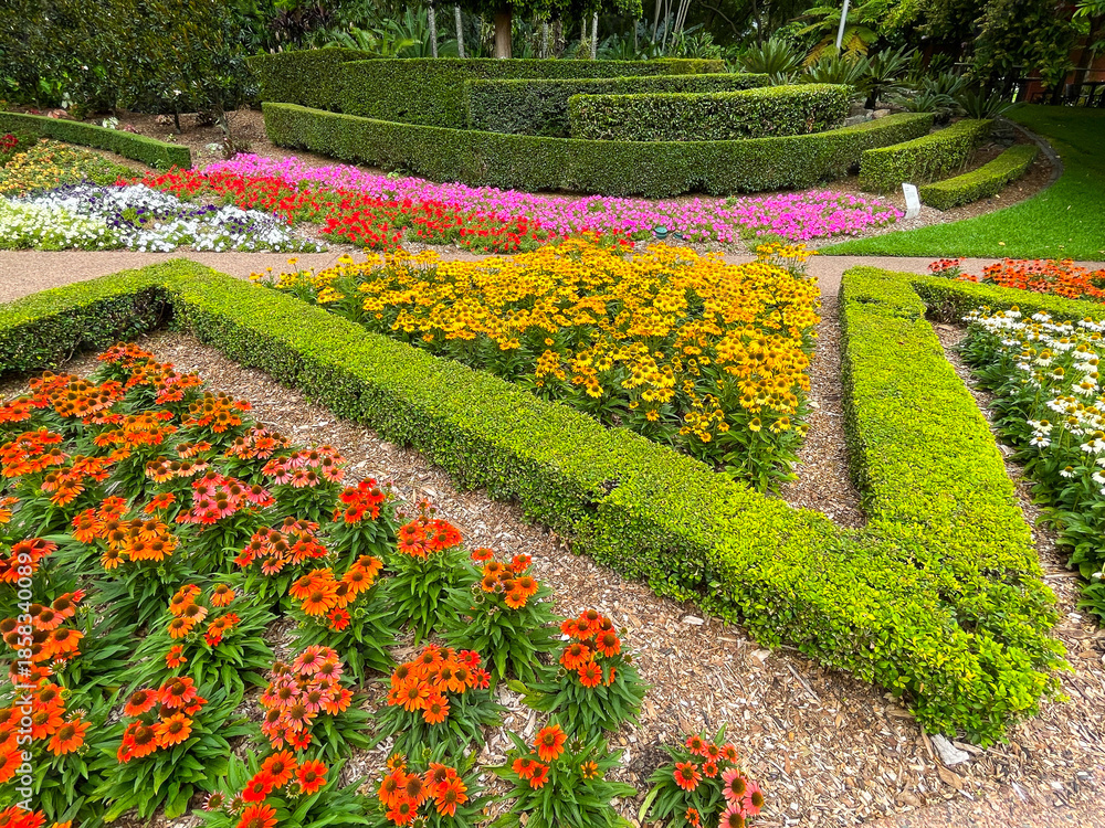 Obraz premium Roma Street Parkland in Brisbane, Australia with Lush Gardens and Colorful Flower Displays