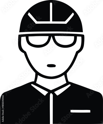 Worker wearing safety helmet Vector