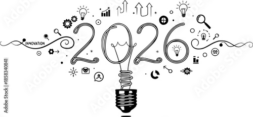 Lightbulb Filament 2026 Idea Vector Illustration Innovation
