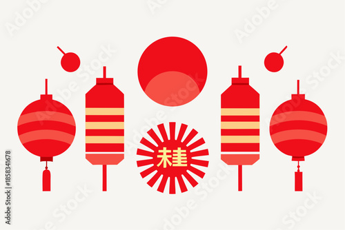 Chinese new year decorations and symbols