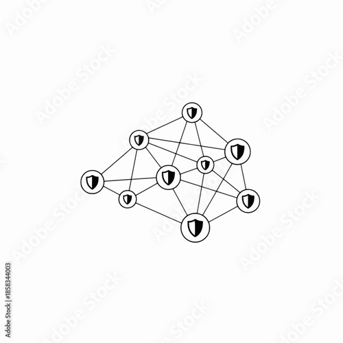 Connected network nodes with shields for decentralized security systems