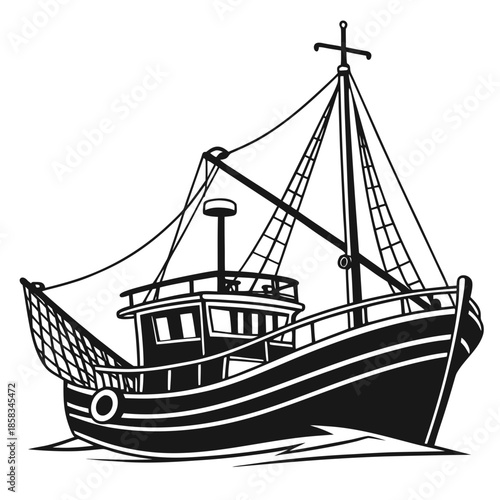 silhouette of a ship