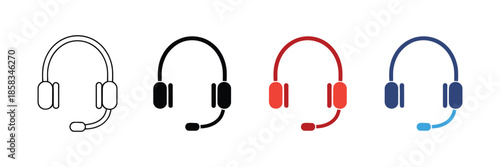 Headphone icon set. vector illustration