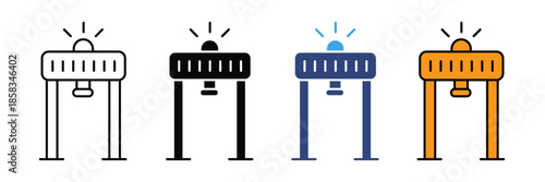 Metal detector icon for mobile concept and web design. airport body scanner icon. vector illustration