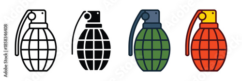 Hand grenade icon for mobile concept and web design. vector illustration
