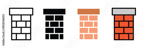 Chimney icon set. vector illustration