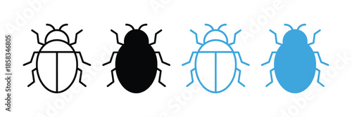 Bug insect icon set. vector illustration