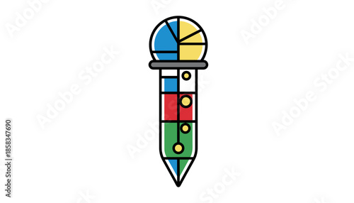 Pasteur pipette stylized laboratory instrument isolated on white background science icon concept