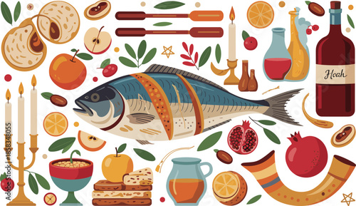 Title Large collection of bakery bread icons including croissants muffins baguette sliced toast and sweet chocolate pastries isolated on white background