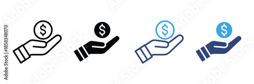 Revenue icon set. vector illustration. save dollar, salary, fee, profilt, cash icon. 