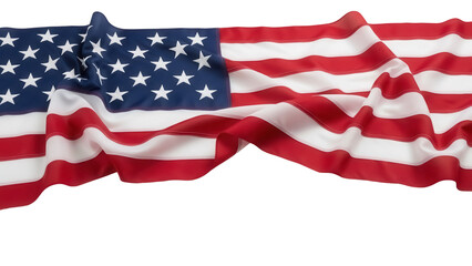 Waving American flag PNG isolated on transparent background, patriotic symbol for Independence Day and Memorial Day