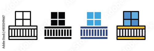 Balcony icon set. veranda symbol. vector illustration