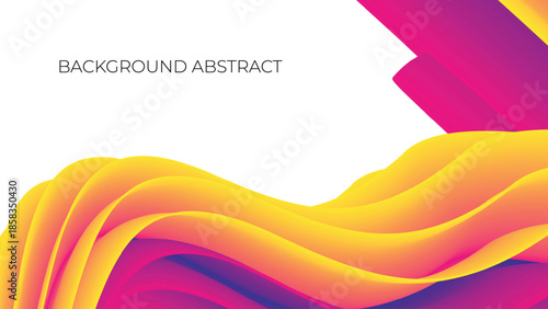 Modern abstract colorful gradient background with smooth flowing shapes and clean white copy space. Vibrant yellow, orange, pink, and purple wave design creating a dynamic yet minimal composition. Sui