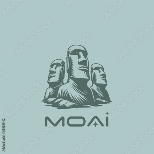 Minimal Moai Statue Logo Vector Design for Modern Branding