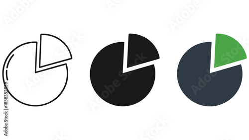 Pie chart illustration set