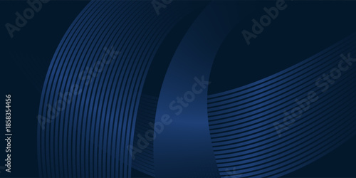 3D modern wave curve abstract presentation background. Luxury paper cut background. Abstract decoration, golden pattern, halftone gradients, 3d Vector illustration. Dark blue background