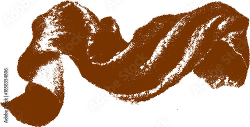 Brown ribbon texture with particles in a wavy design. Modern vector illustration, ideal for creative backgrounds or graphic elements.