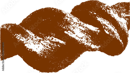 Brown paint stroke with textured layers. Abstract vector illustration depicting creative graphic art.