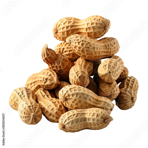 Fresh Peanuts Unshelled Pile Isolated On Transparent Background