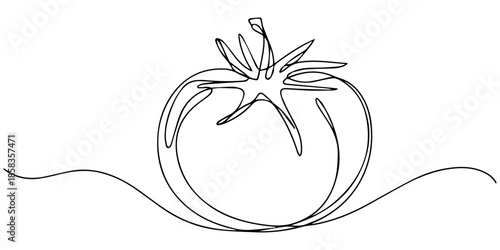 Three tomatoes in one continuous line Dynamic single line draw design vector illustration Editable stroke, Tomatoes and halved tomatoes, continuous line drawing hand drawn line art on transparent