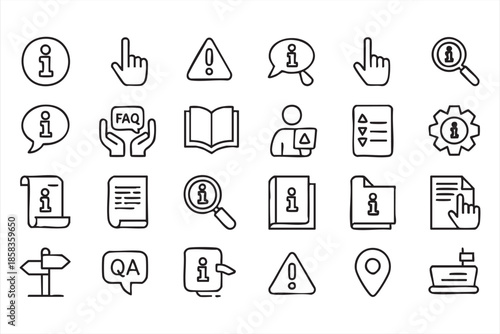 FAQ, Warning, and Info Icons for Modern Interfaces