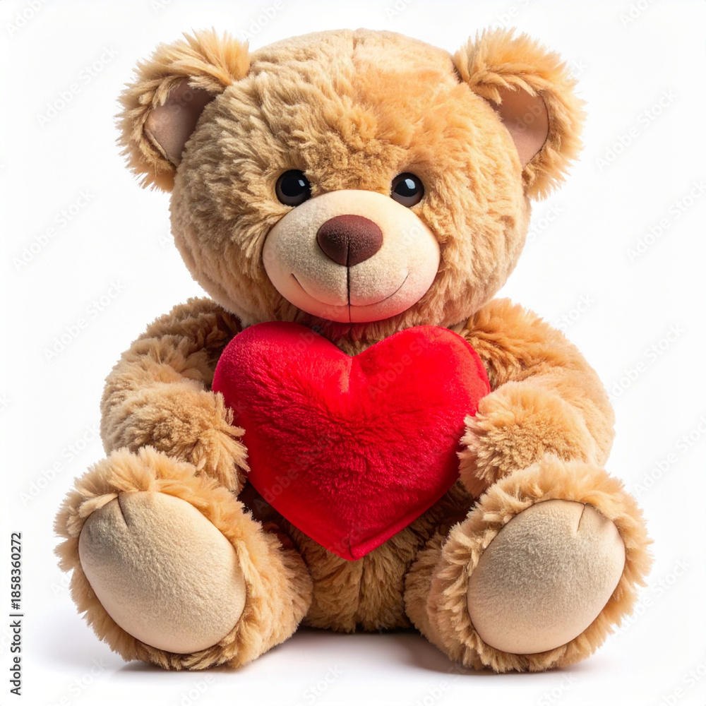 Obraz premium teddy bear with red heart