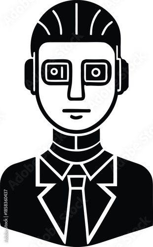Silhouetted businessman with headphones Vector