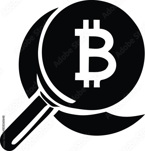Examining bitcoin symbol Vector