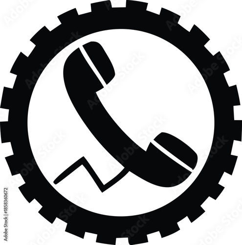 Telephone inside gear Vector