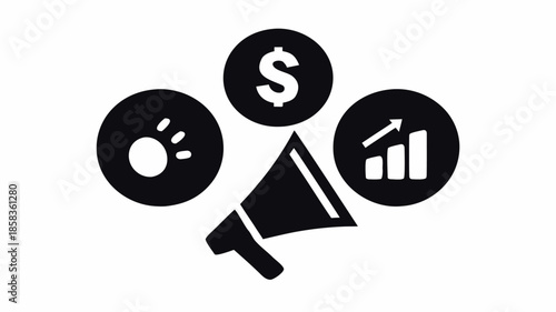 Effective marketing strategy and financial growth concept