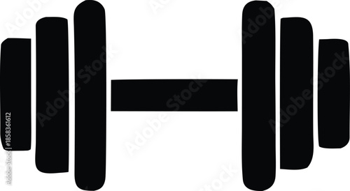Barbell fitness equipment Vector