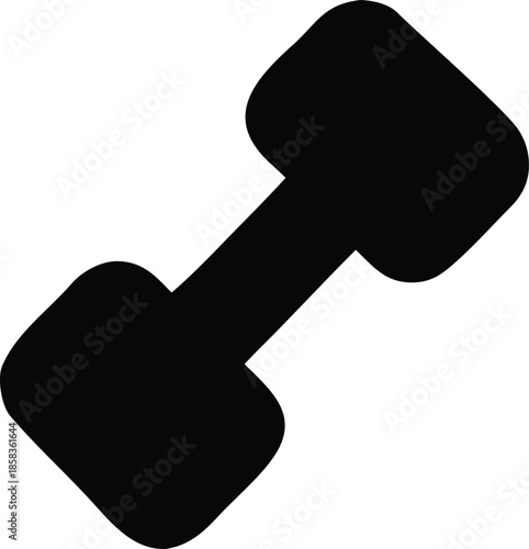 Black dumbbell silhouette Vector