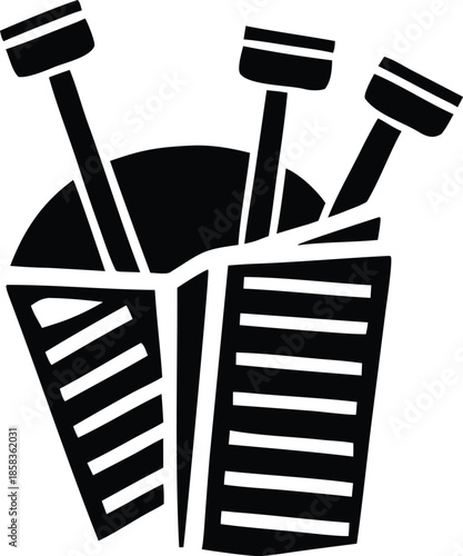 Stylized vessels with handles Vector