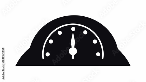 Modern speedometer gauge with sleek design and white accents