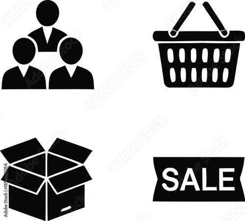 Ecommerce icons for business and online shopping