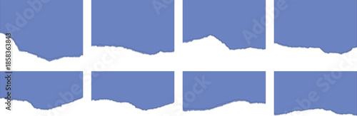 Set of torn paper isolated on white