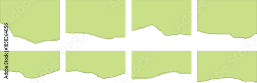 Set of torn paper isolated on white