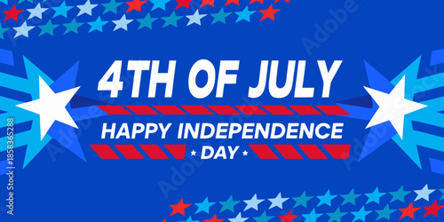 Festive fourth of july graphic with stars and stripes for independence day