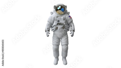 Fotografía Astronaut in spacesuit isolated PNG, full body view of cosmonaut with American f