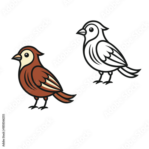 coloring book for kid bird vector