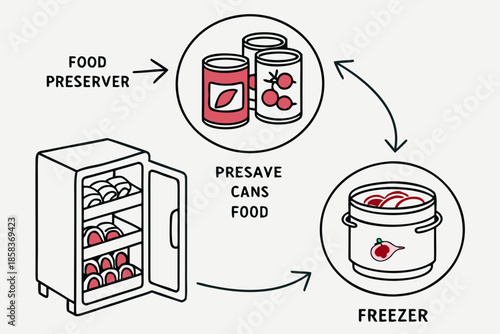Food Preservation Concept Illustration Minimal Ve SVG Cut File for Cricut