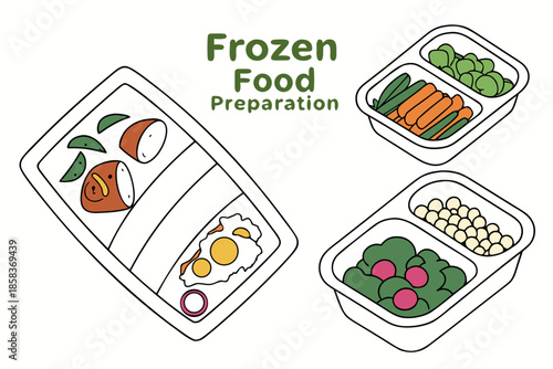 Frozen Food Preparation Concept Clean Vector Iso () SVG Cut File for Cricut