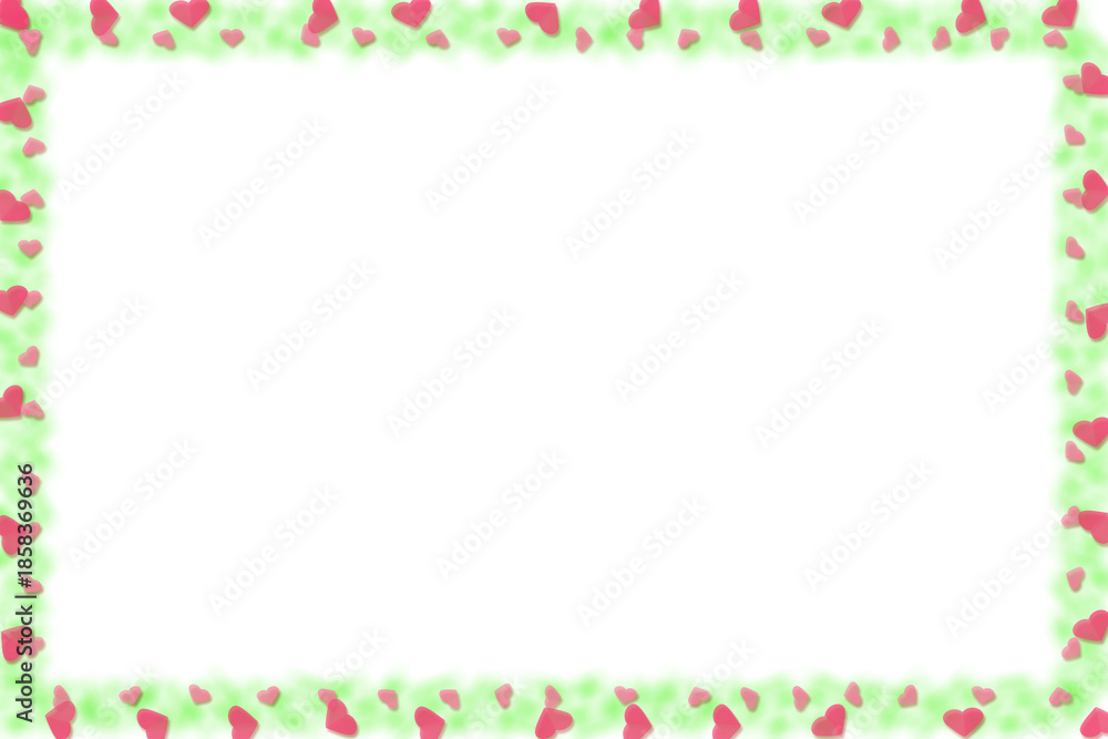 Obraz premium Shiny pink frame with red hearts.Saint Valentine