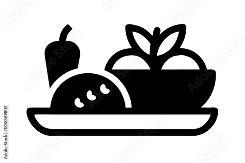 Balanced Diet Food Illustration Flat Vector Whit () SVG Cut File for Cricut