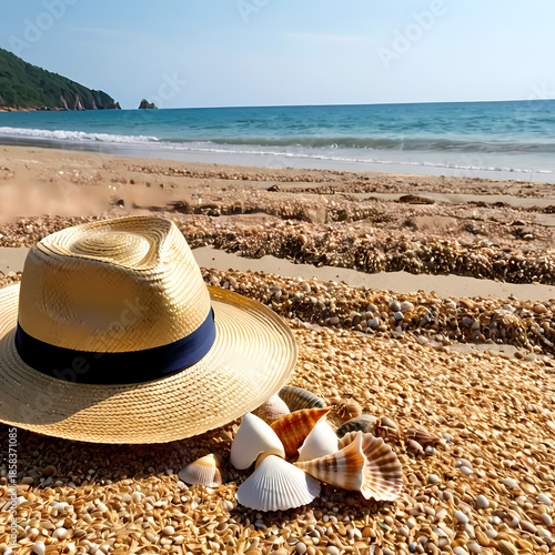 hat on the beach