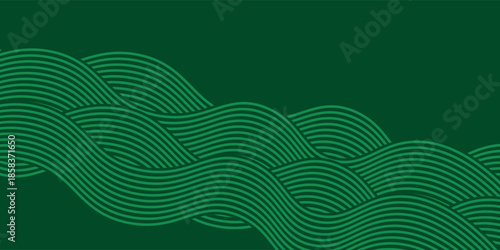 farm green banner, organic abstract background with fields. wavy green lines, natural organic products. ecology background. striped farmer green Pattern