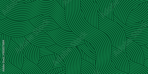 farm green banner, organic abstract background with fields. wavy green lines, natural organic products. ecology background. striped farmer green Pattern