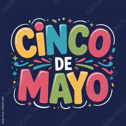Cinco De Mayo Mexican holiday Text Banner