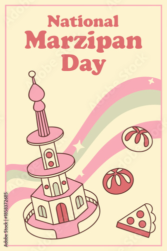 Celebration of National Marzipan Day in vintage style 
